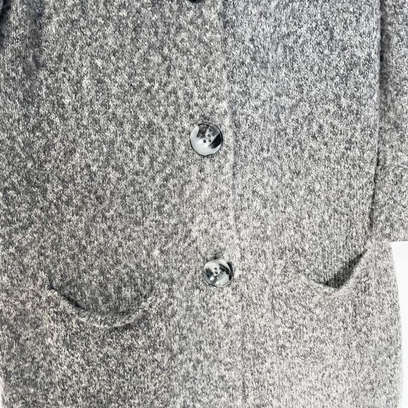 🟢Alfani Petites Black & White Marbled Knit Duster Cardigan PL - Picture 4 of 6